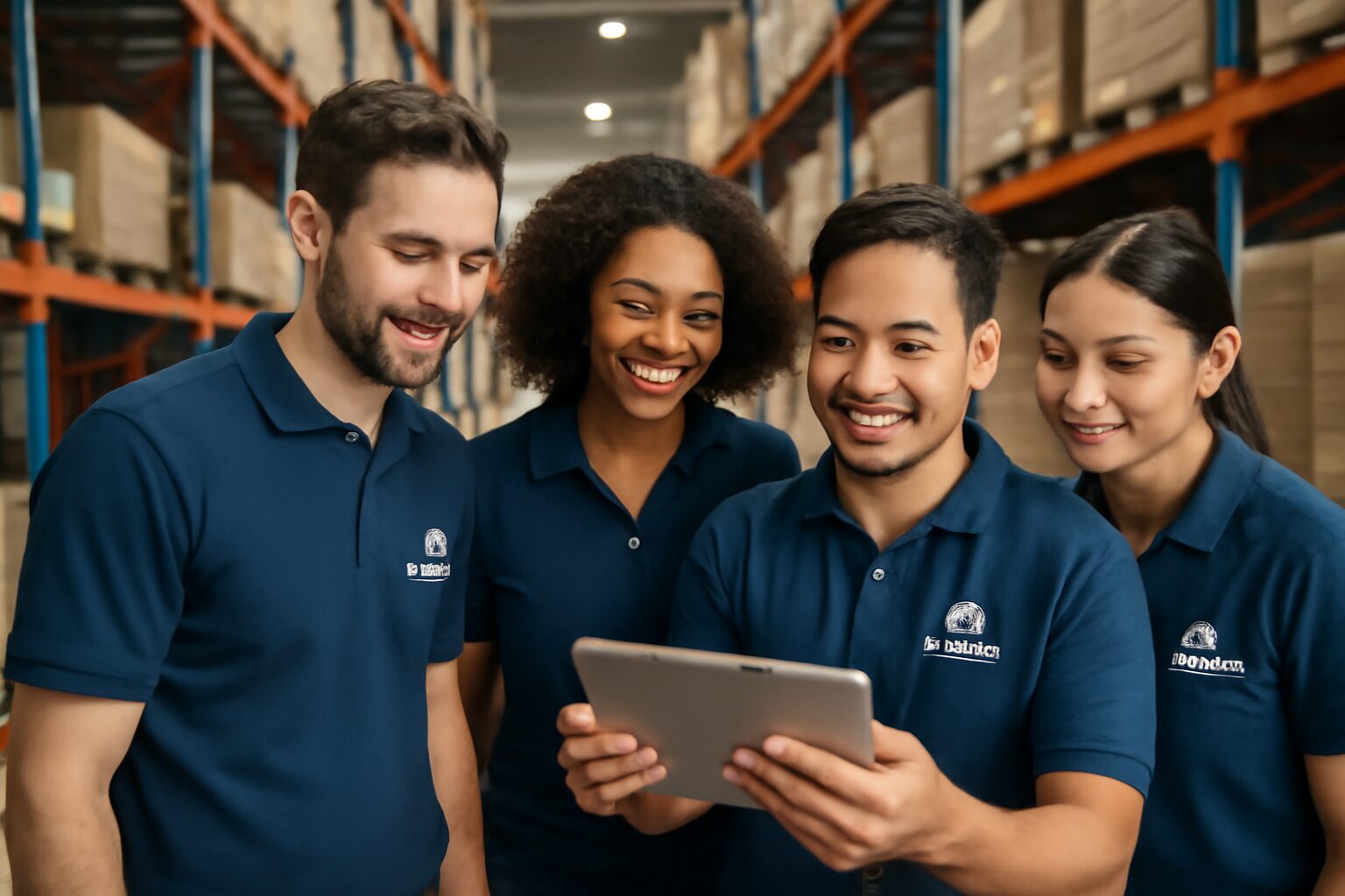 Team wearing custom branded workwear in Leduc